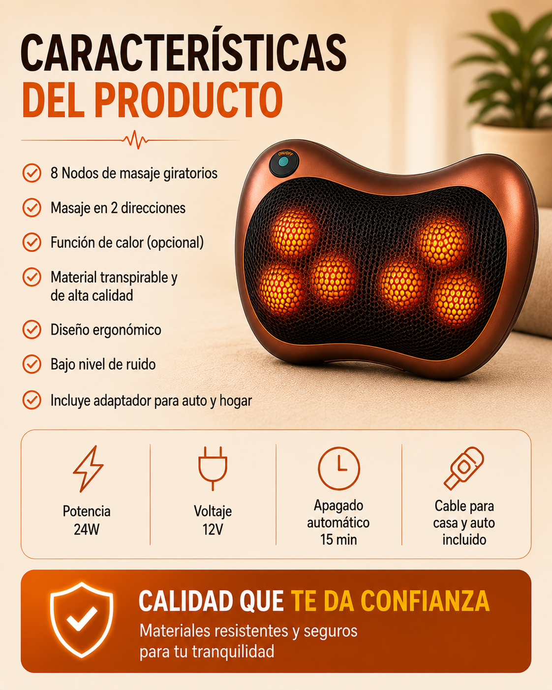 Masajeador Almohada De Doble Helice