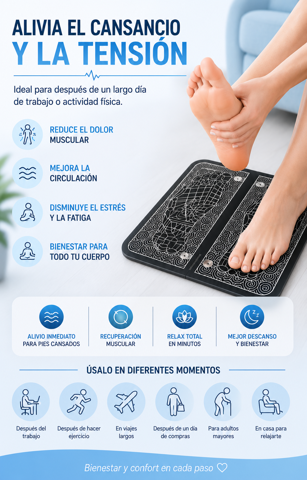Masajeador de Pies Eléctrico EMS | Alivio y Relajación Muscular