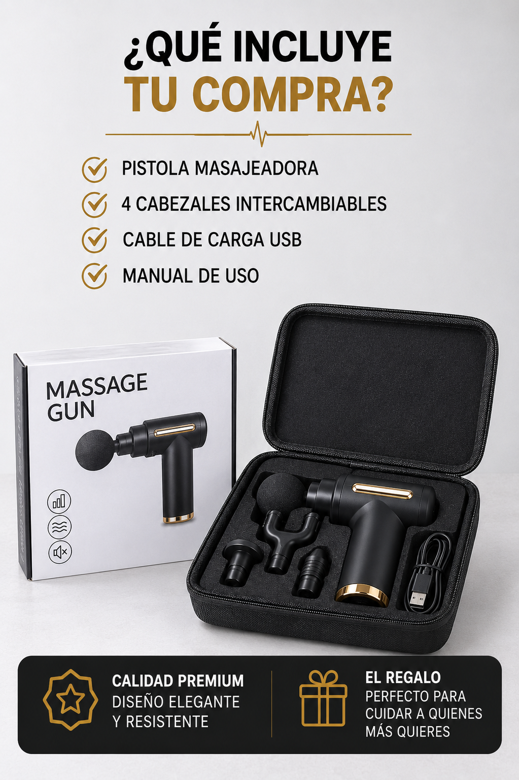 Pistola Masajeadora de Percusión | Alivio Muscular Profundo