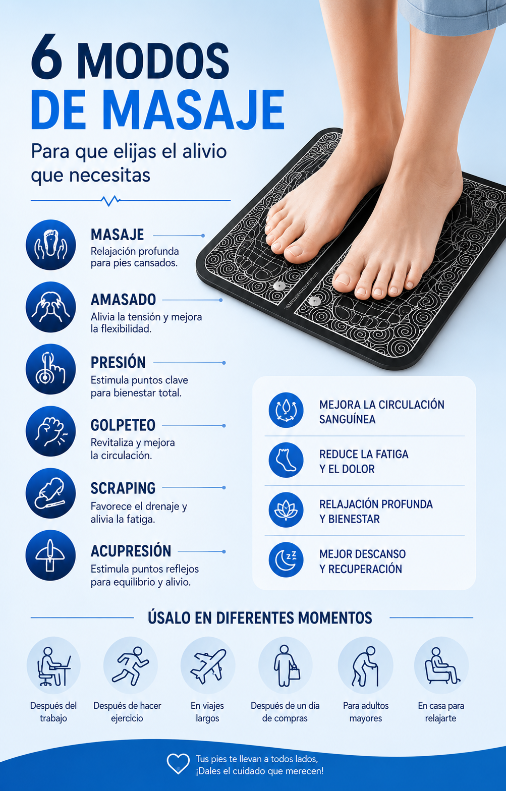 Masajeador de Pies Eléctrico EMS | Alivio y Relajación Muscular
