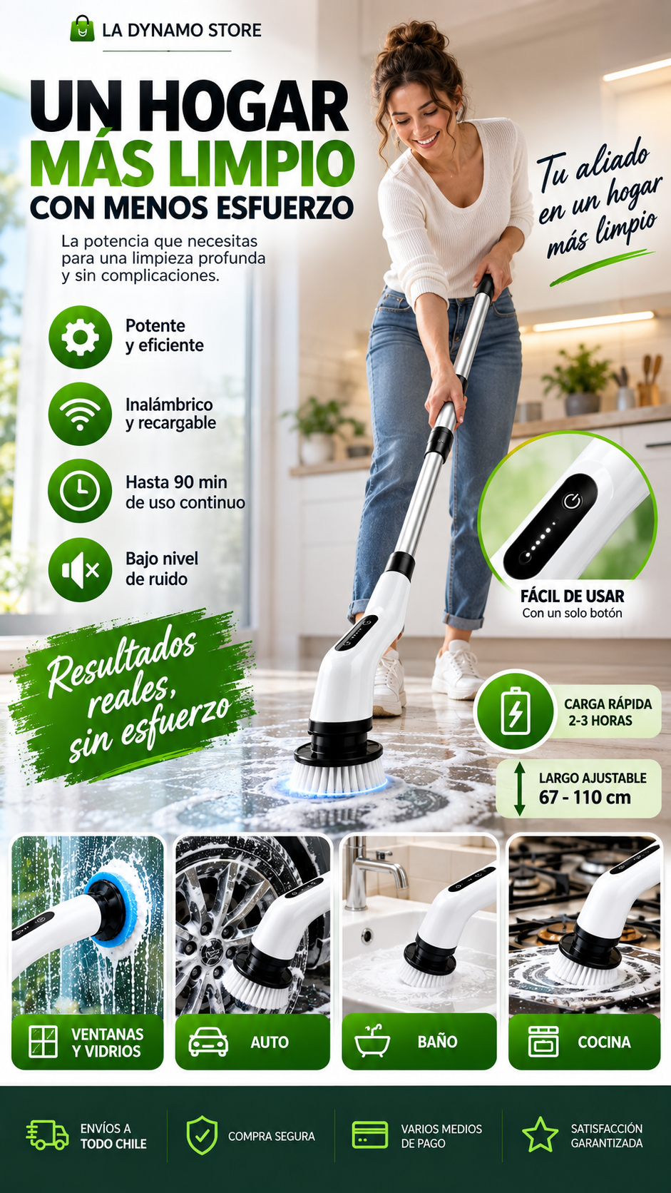 Cepillo Eléctrico Recargable Multiusos para Limpieza