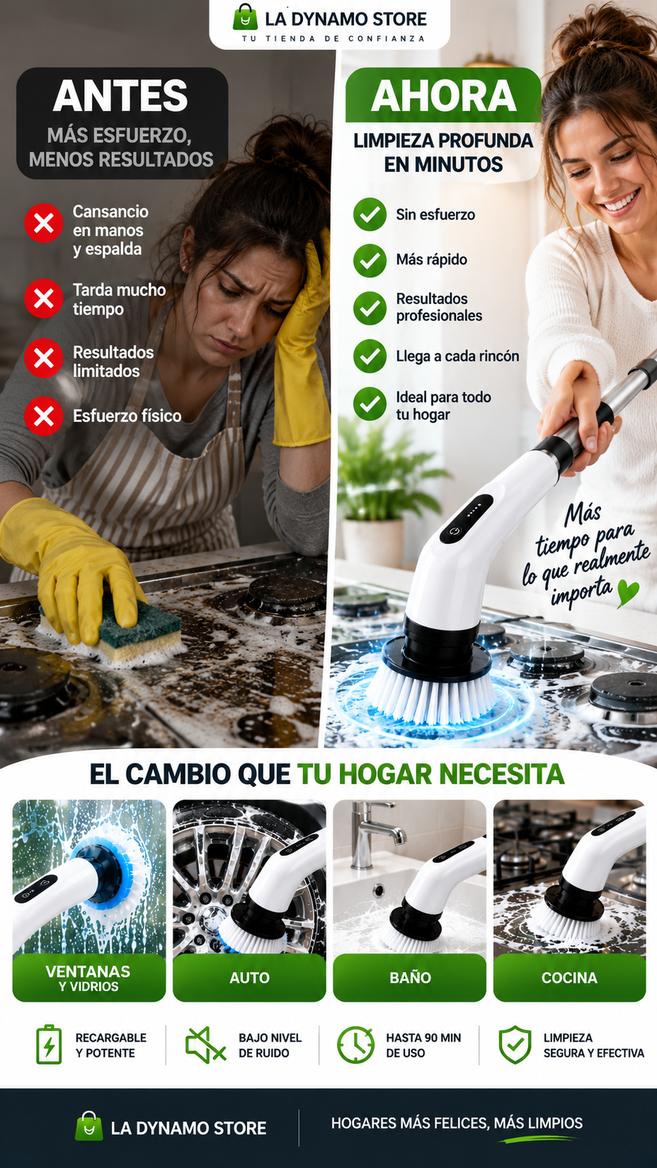 Cepillo Eléctrico Recargable Multiusos para Limpieza
